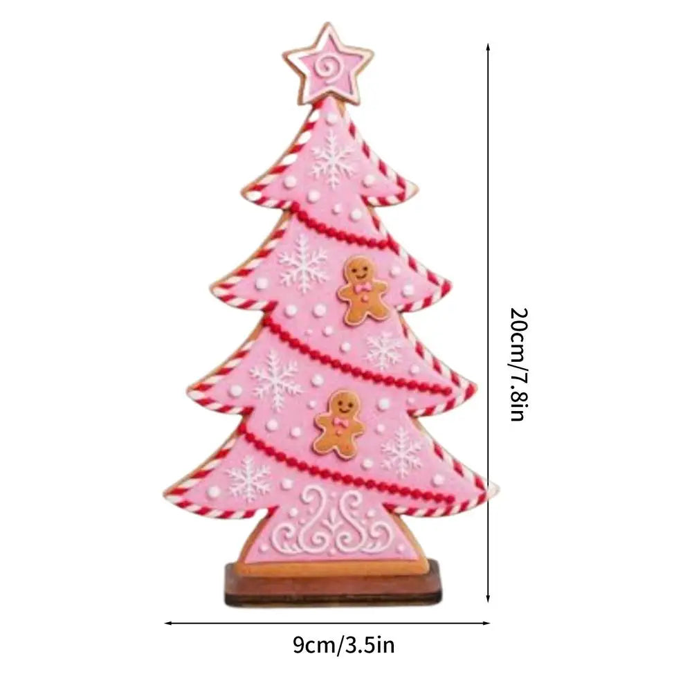 Gingerbread Wooden Christmas Tree Figurine | Festive Table Decor