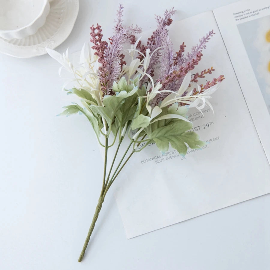Artificial Lavender Gypsophila Bouquet – Wedding & Home Decor