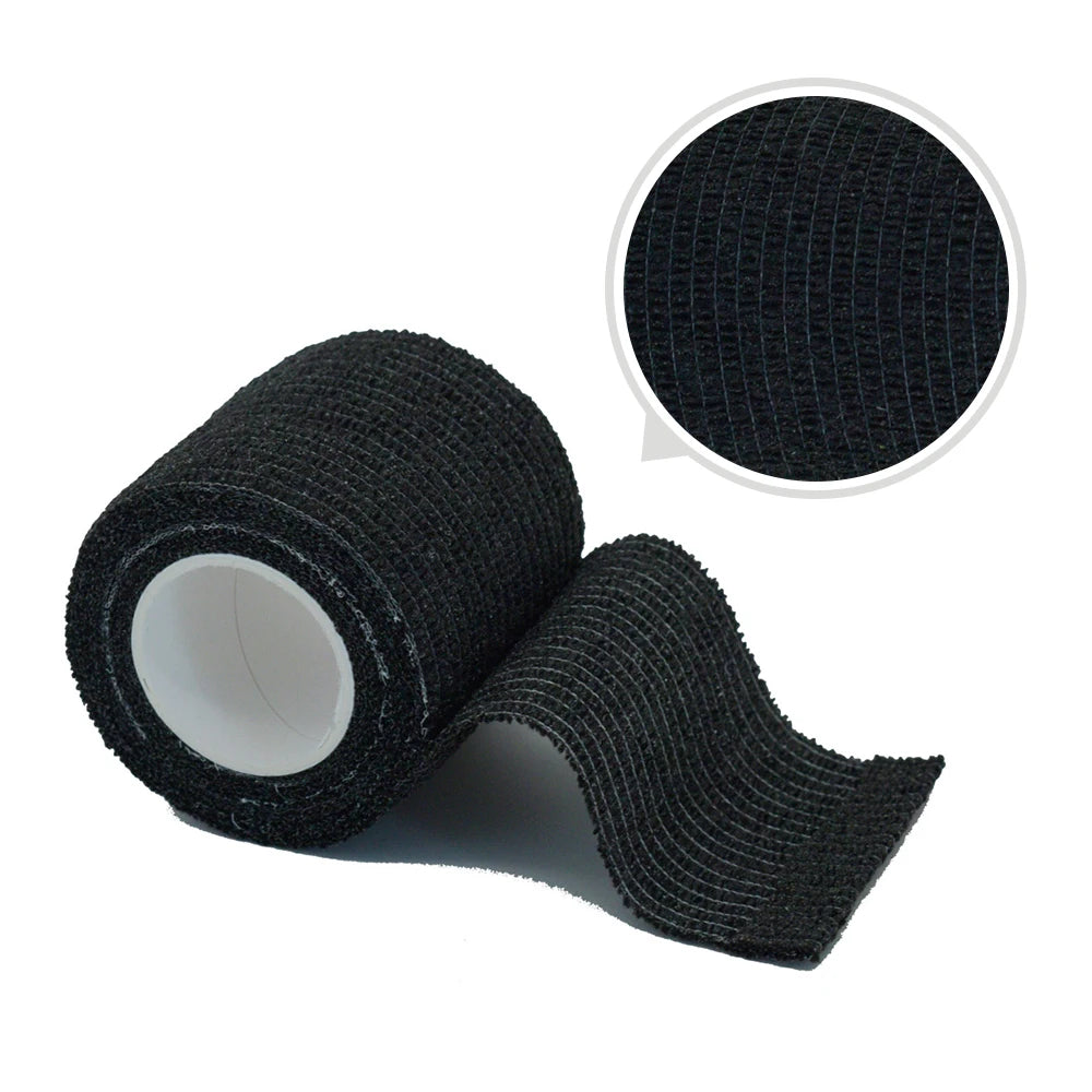 2.5/5/10cm*4.8m Gauze Bandage Self-adhesive Breathable Elastic Bandages for Sports Fixing Finger Wrist Leg Sports Protector Peaceful Pleasures Health and Wellness black 5cmX4.8m
