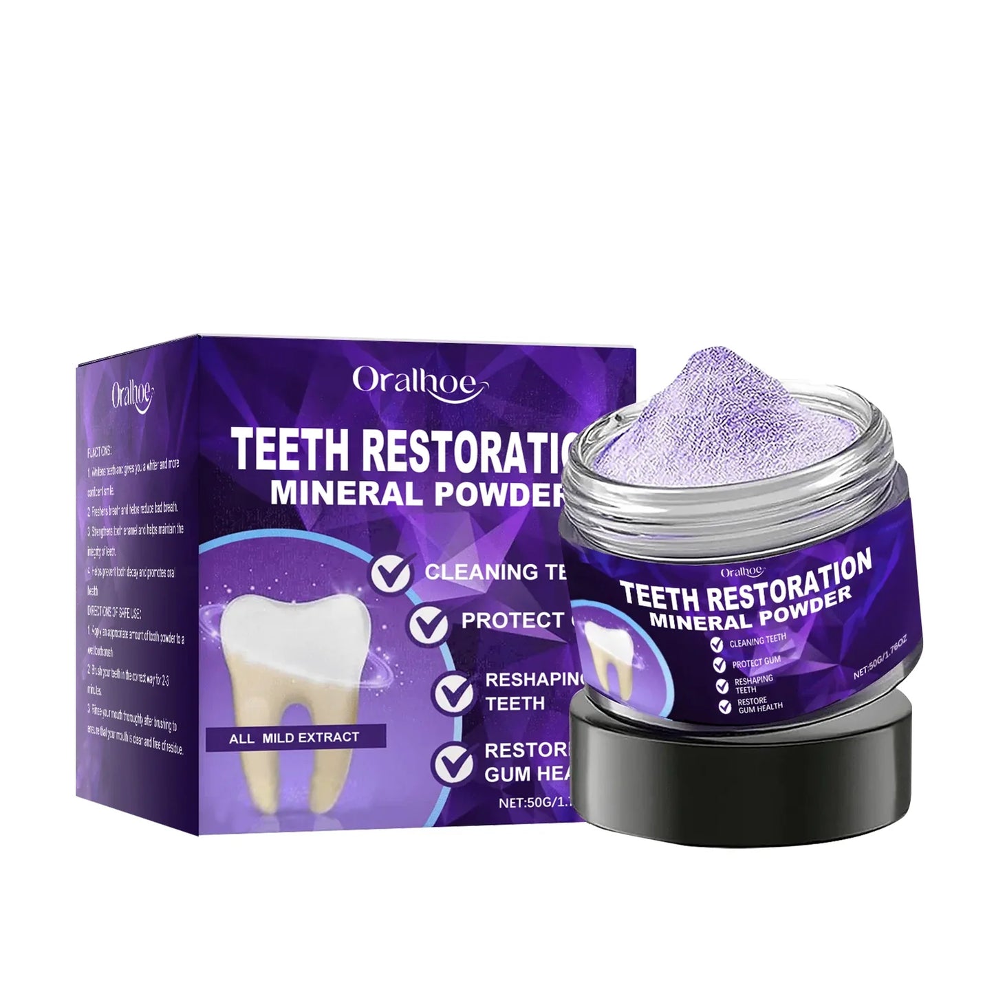 Oralhoe Purple Tooth Whitening Powder 50g – Fresh Breath