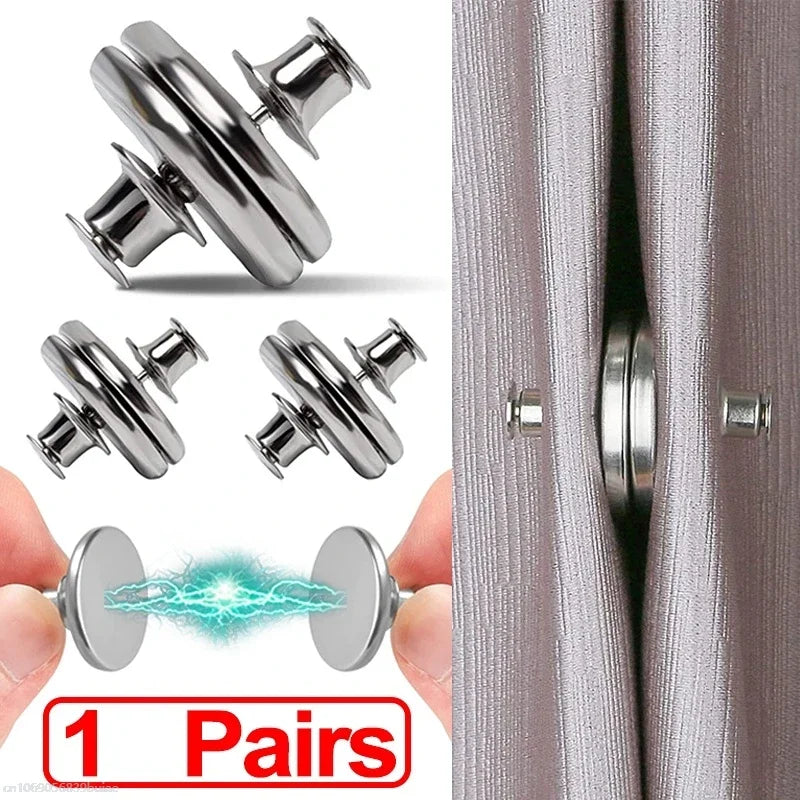 Metal Magnetic Curtain Closure Clips | Aluminum Alloy Buckle