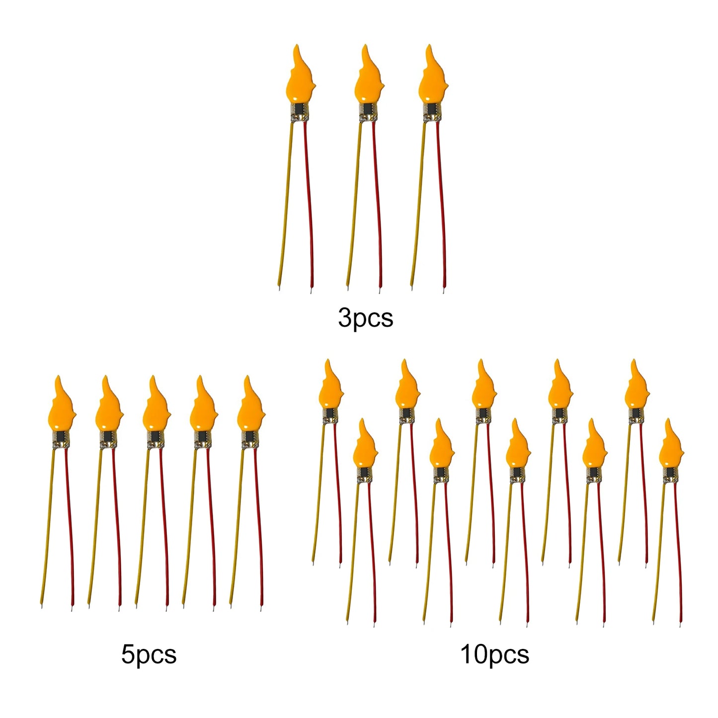 3/5/10PCS Flame Light Bulbs 2200K Diode 3V LED Flame Effect Light Bulb Flame LED Filament for Halloween Christmas Decor Peaceful Pleasures Health and Wellness