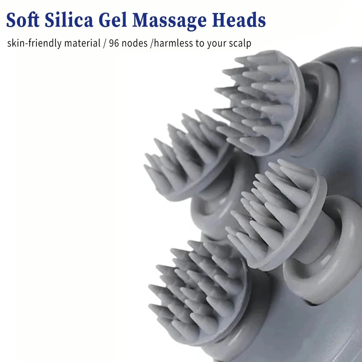 Head Massager with Adjustable Speed for Scalp Massage Red Light for Hair Care Soft Silicone for Deep Kneading of the Head Peaceful Pleasures Health and Wellness
