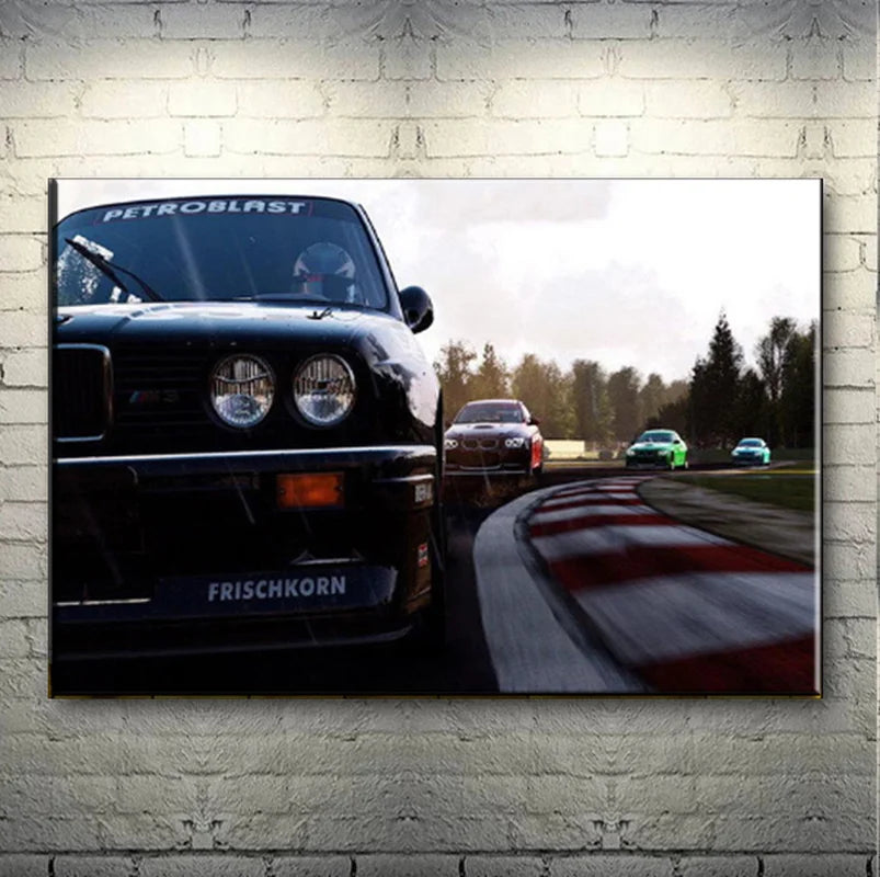 BMW M3 E30 Retro Supercar Canvas Wall Art Poster | Unframed