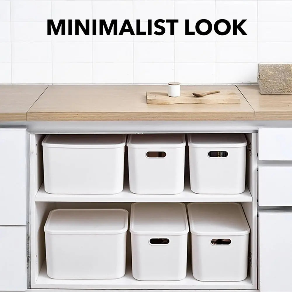 Stackable Plastic Storage Box with Lid | Home Organizer