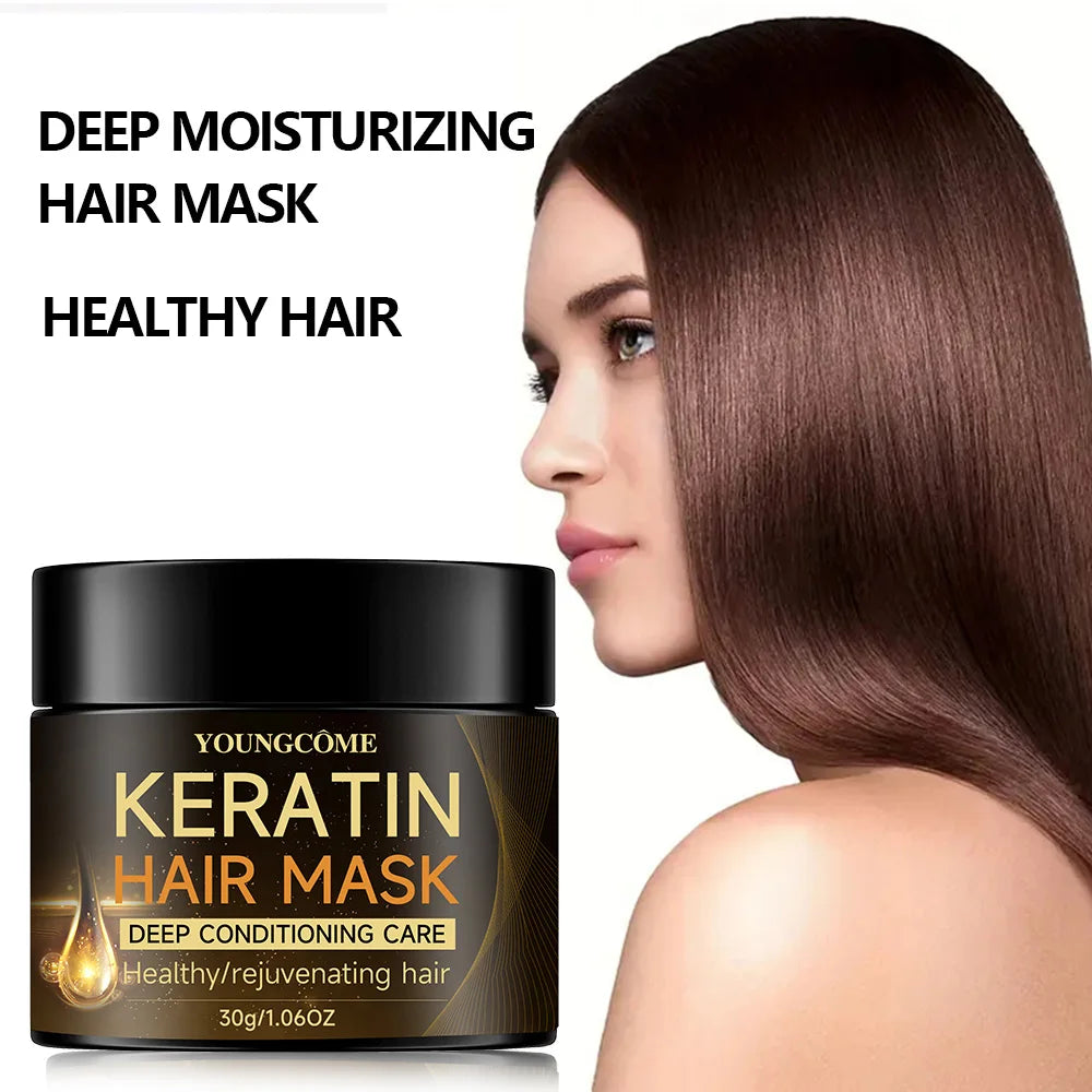 Keratin Hair Mask Moisturizer Conditioner Soft Smooth Frizz Damaged Hair Care Repair Damaged Hair Restore Shine Hair Mask Peaceful Pleasures Health and Wellness