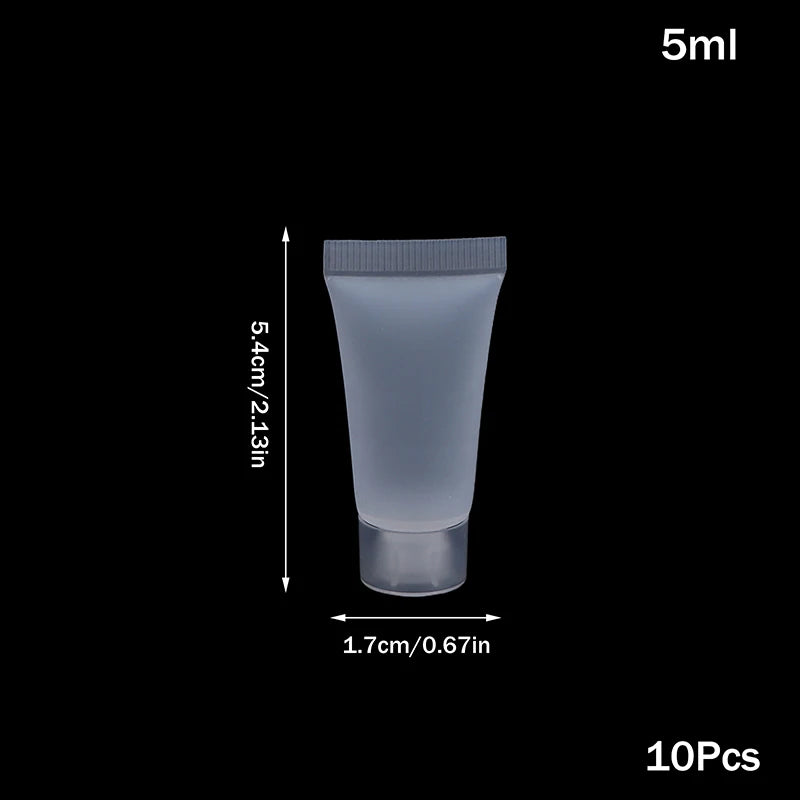 10Pcs Refillable Clear Lotion Containers for Travel Medical Supplies Peaceful Pleasures Health and Wellness 5ml S screw cap