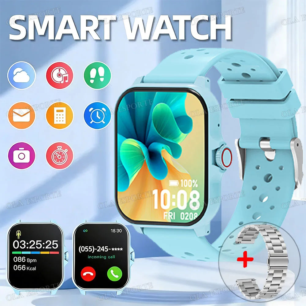 2026 NEW Smartwatch 1.83"HD Screen With Bluetooth Call Multi-Sports Modes IP68Waterproof Watch for Women Men Gift Choice Best Peaceful Pleasures Health and Wellness Lightblue20WhSzstrap
