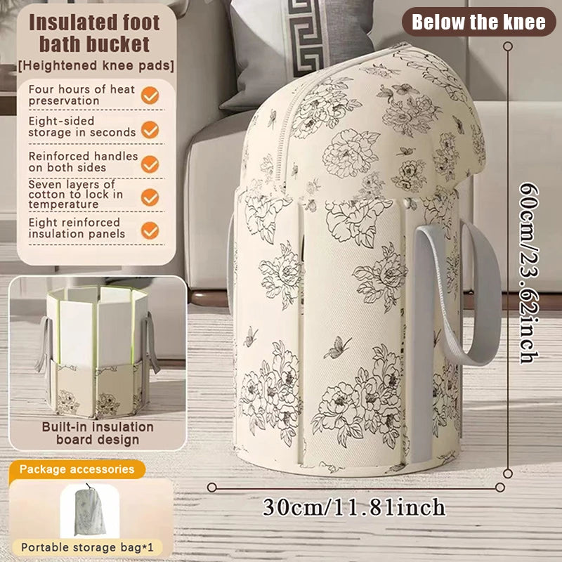 Foot Bath Bag On Calf, Foldable Foot Bath Tub, Portable Home Bedroom, Winter Foot Bath Tub, Foot Soaking Tub, Insulation, Travel Peaceful Pleasures Health and Wellness Below the knee