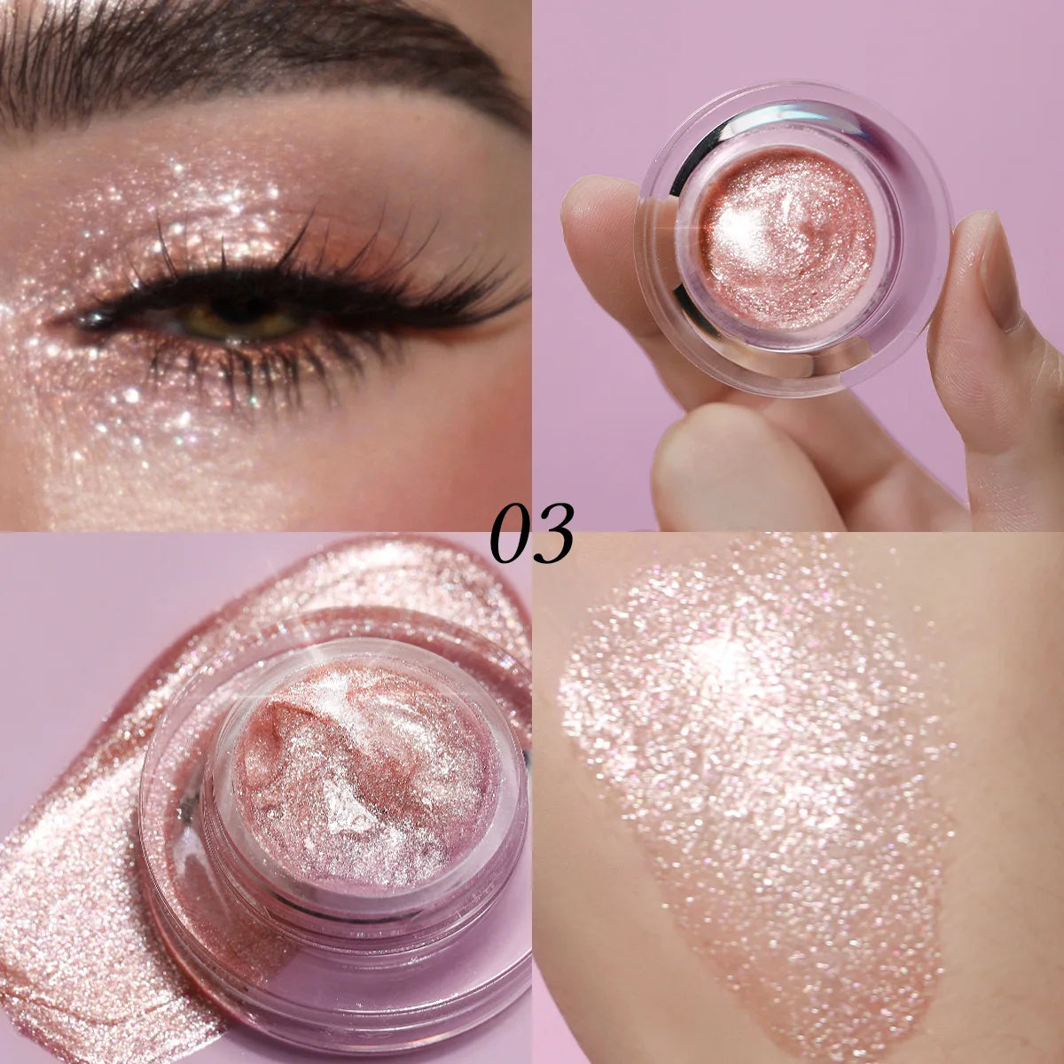 Glitter Gel Eyeshadow | Smokey Shimmer & Pearlescent Finish