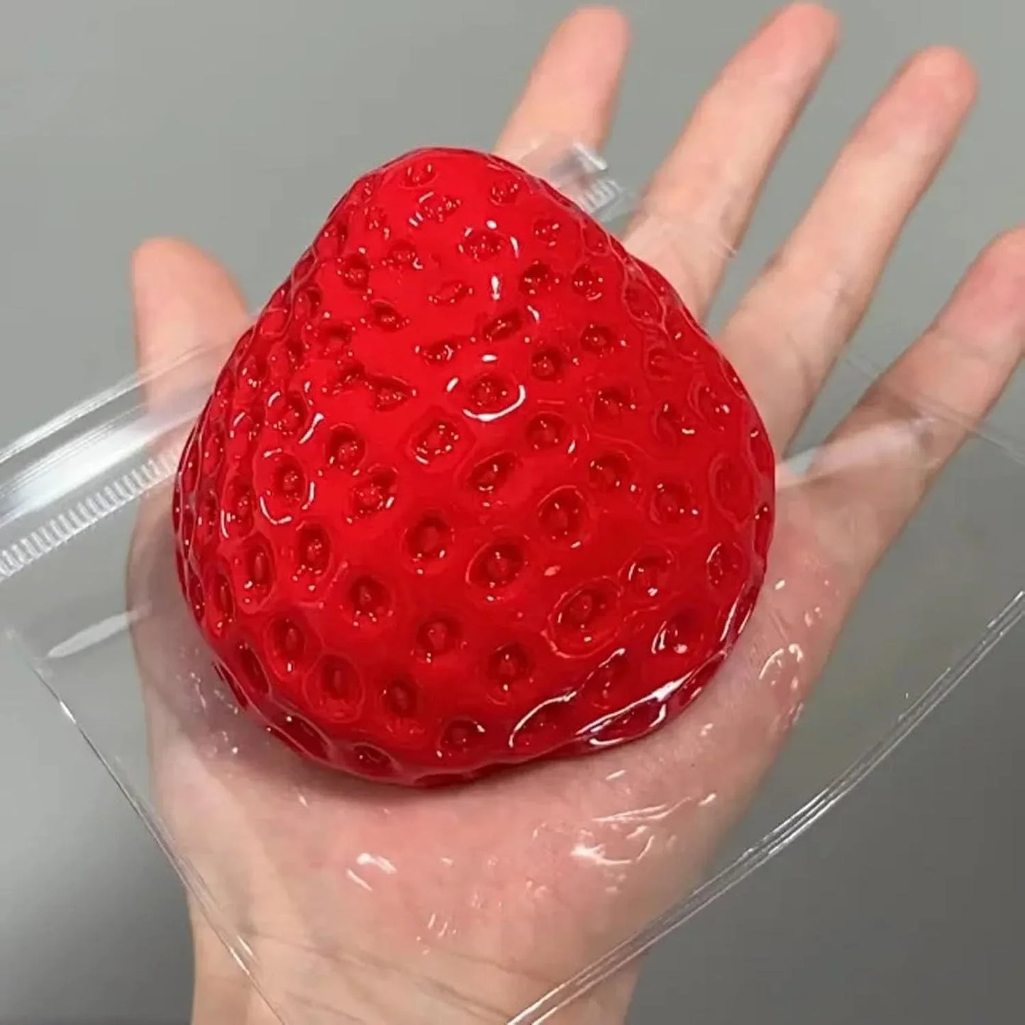 Strawberry Fruit Squeeze Toys Kawaii Sticky Stress Fidget Toy Gift Perfect Desk Accessory for Kids Adults Peaceful Pleasures Health and Wellness Red