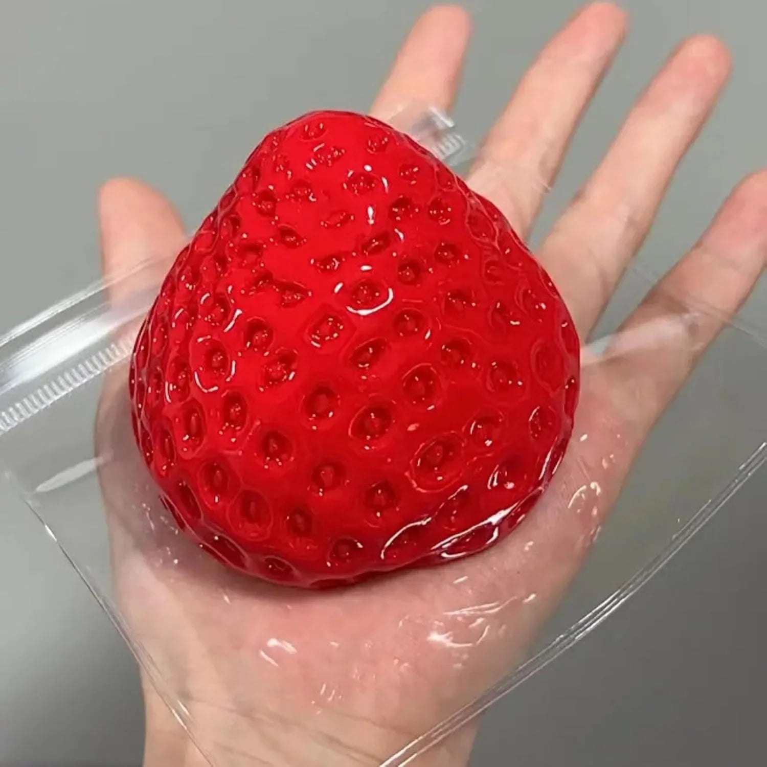 Strawberry Fruit Squeeze Toys Kawaii Sticky Stress Fidget Toy Gift Perfect Desk Accessory for Kids Adults Peaceful Pleasures Health and Wellness Red