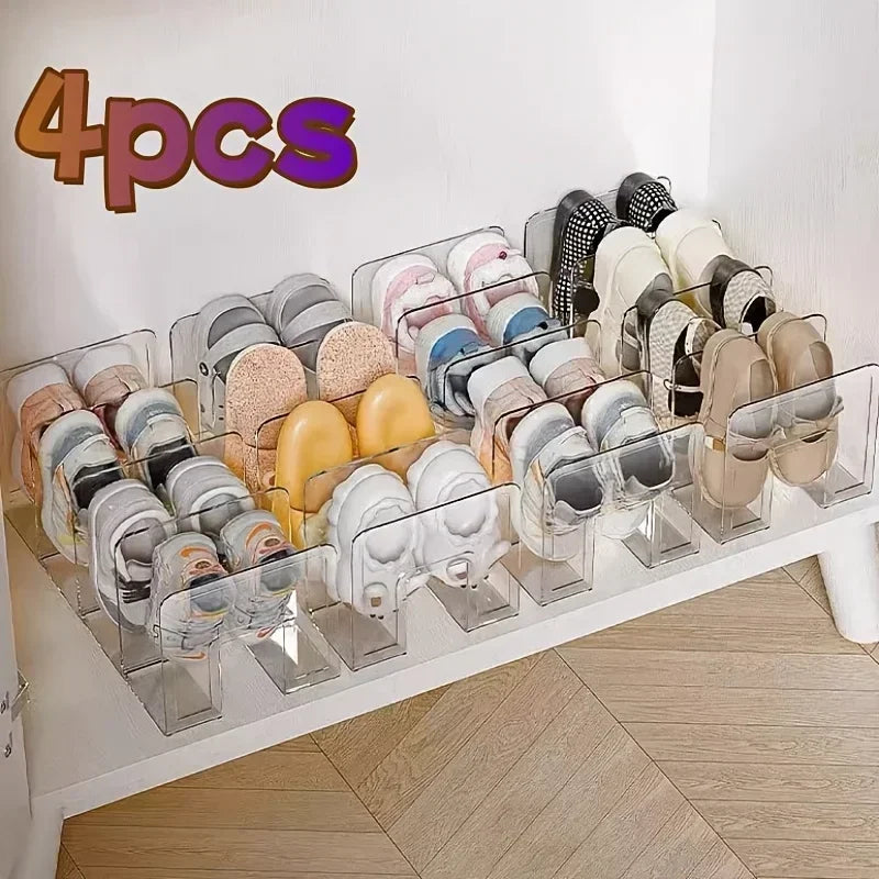 Vertical Shoe Rack Organizer 2/4 Pack – Space-Saving Storage