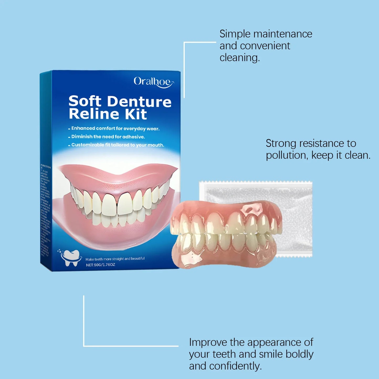 Cosmetic Tooth Veneer & Denture Set – Fills Gaps