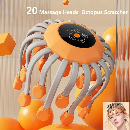 HOMEFISH 20-Head Scalp Massager Red Light & Vibration Electric Scalp Massager Peaceful Pleasures Health and Wellness