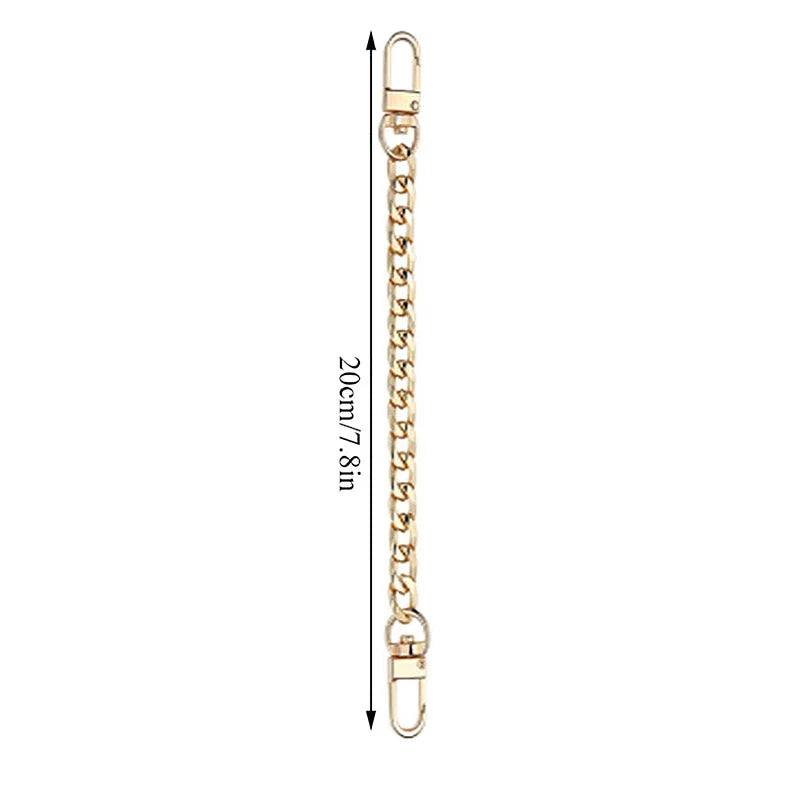 20cm Metal Chain Bag Strap Extension – Gold, Silver & Black