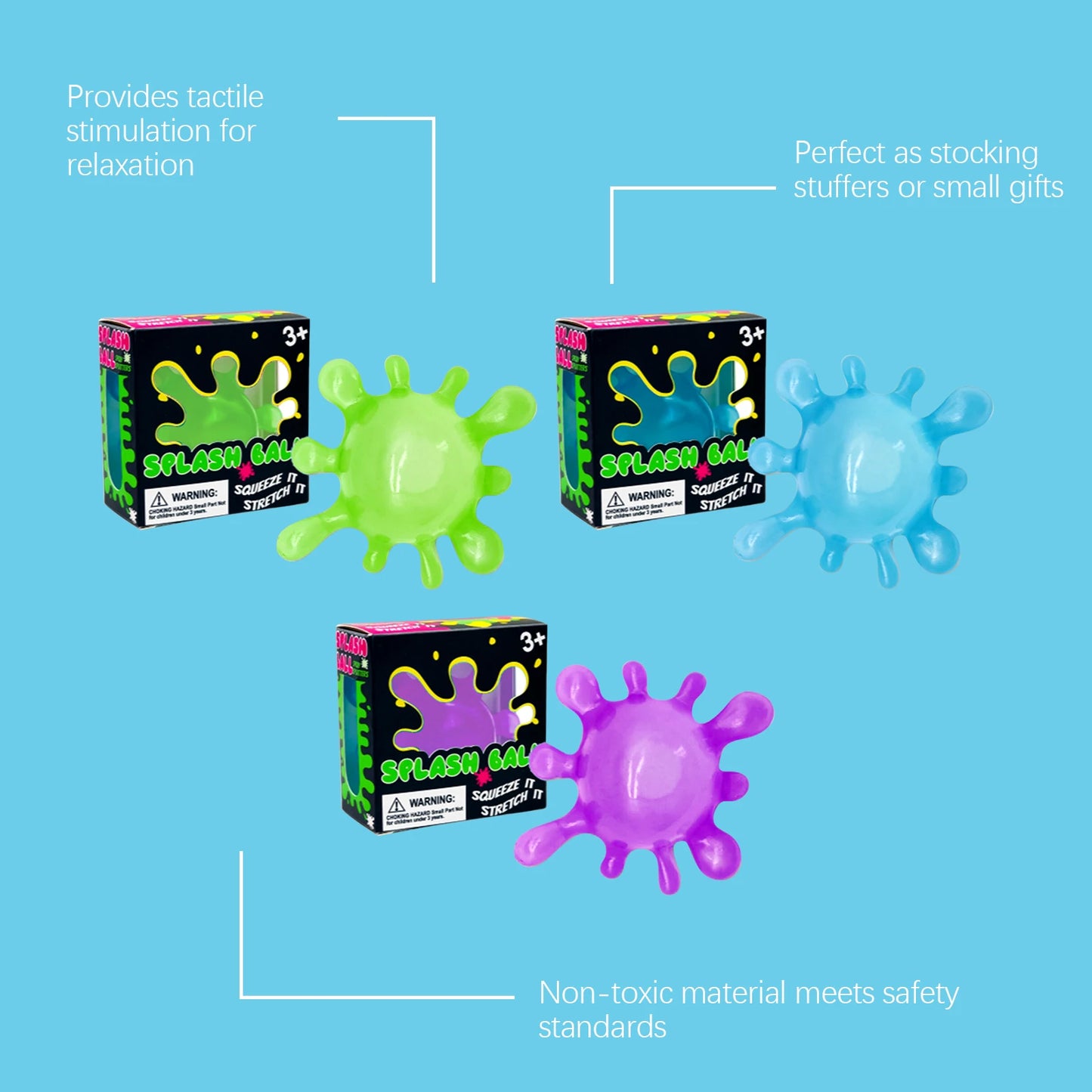 Squishy Sensory Fidget Squeeze Ball | TPR Calming Desk Toy