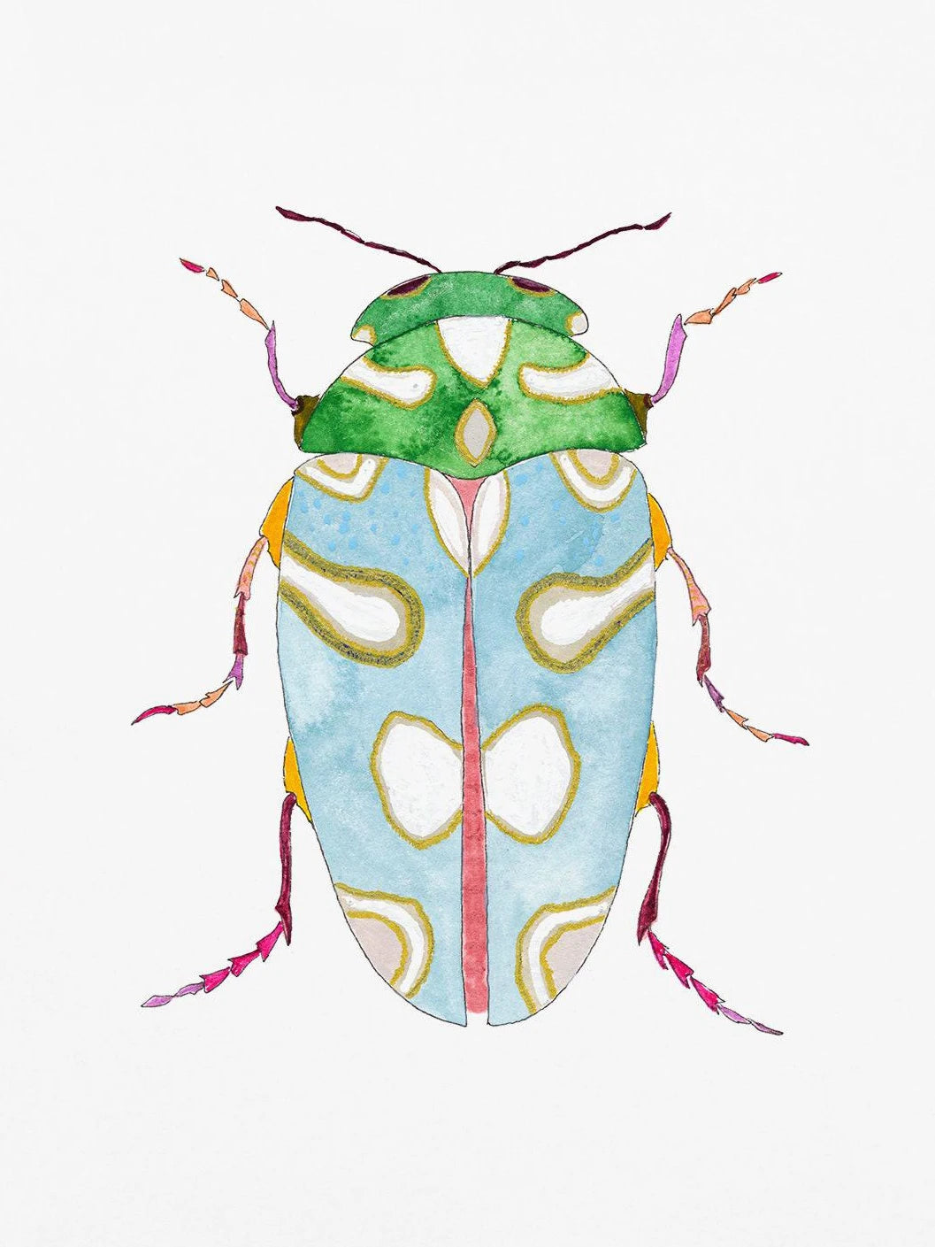 Watercolor Insect Canvas Print | Nursery & Kids Room Wall Art