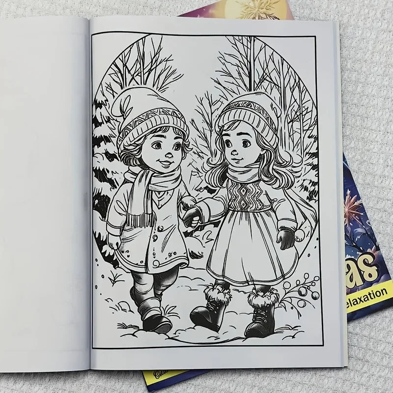 Christmas Snowman Theme Merry Coloring Book Teens Educational