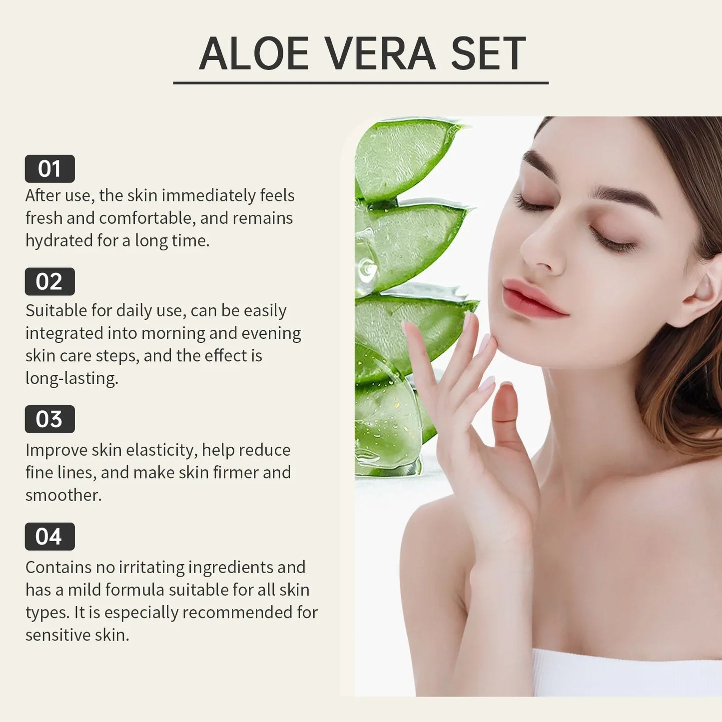 EELHOE Aloe Skin Care Kit – Hyaluronic Acid Face Moisturizer