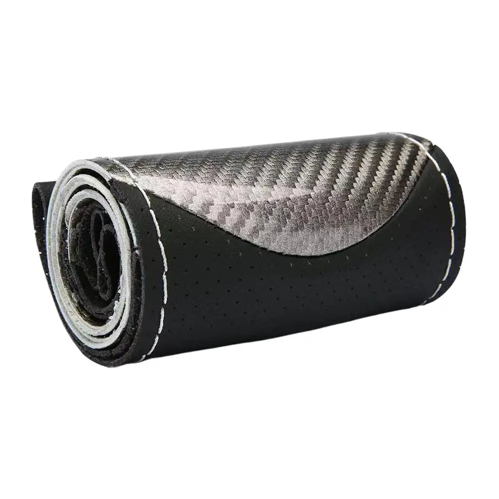 Carbon Fiber Hand-Stitched Steering Wheel Cover | Faux Leather
