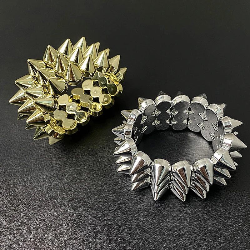 Triple Layer Spiked Punk Goth Bracelet | Y2K Grunge Style