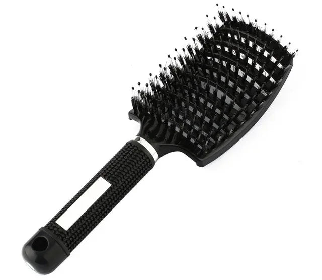 Women Detangler Hair Brush, Hairdressing Comb, Nylon Bristle, Scalp Massage, Tangle Teaser Peaceful Pleasures Health and Wellness Black