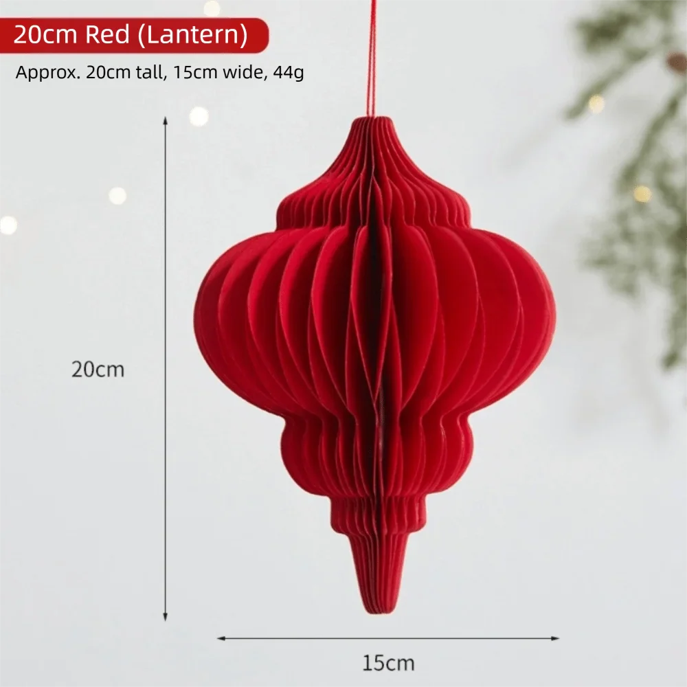 Red Honeycomb Paper Hanging Decoration with Tassel | New Year