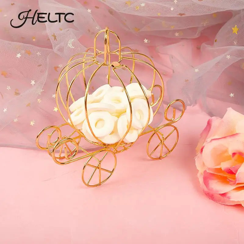 Golden Pumpkin Carriage Candy Box – Party Favor & Gift
