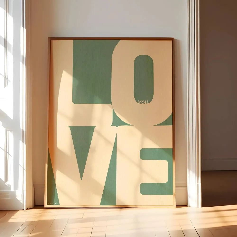 Blue Red Love Minimalist Canvas Wall Art | Valentine's Decor