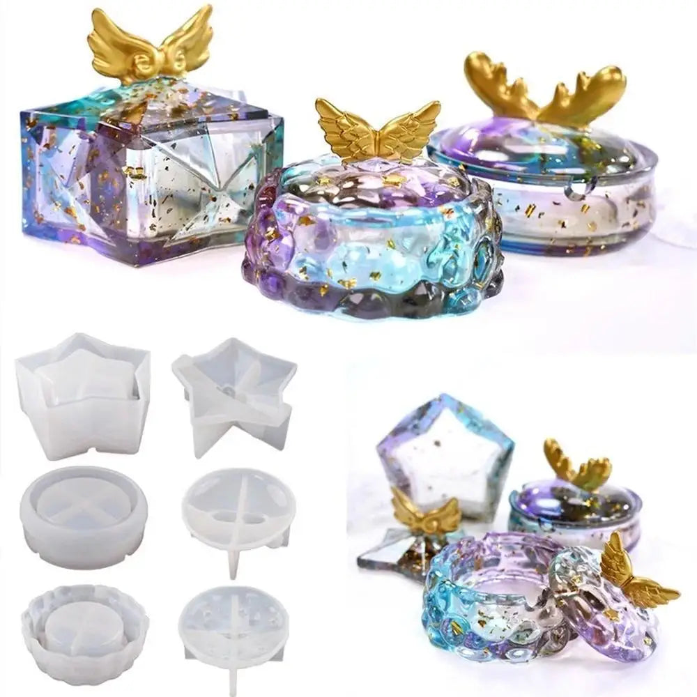 Creative Colorful DIY Elk Storage Box Mirror Silicone Mold Clouds