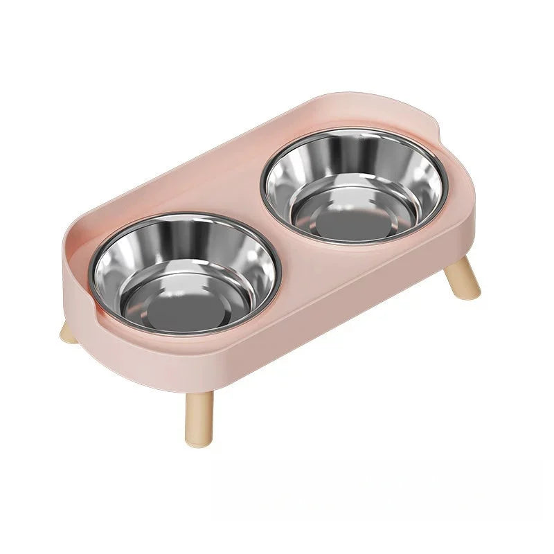 Raised Cat Bowl Set – 2 Stainless Steel Food & Water Bowls
