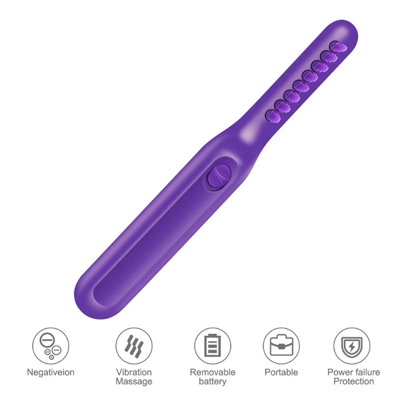 Multi-Functional Electric Detangling Brush Wet Dry Hair Comb for Hair Care Metal Handle Plastic Material for Household Hotel Use Peaceful Pleasures Health and Wellness