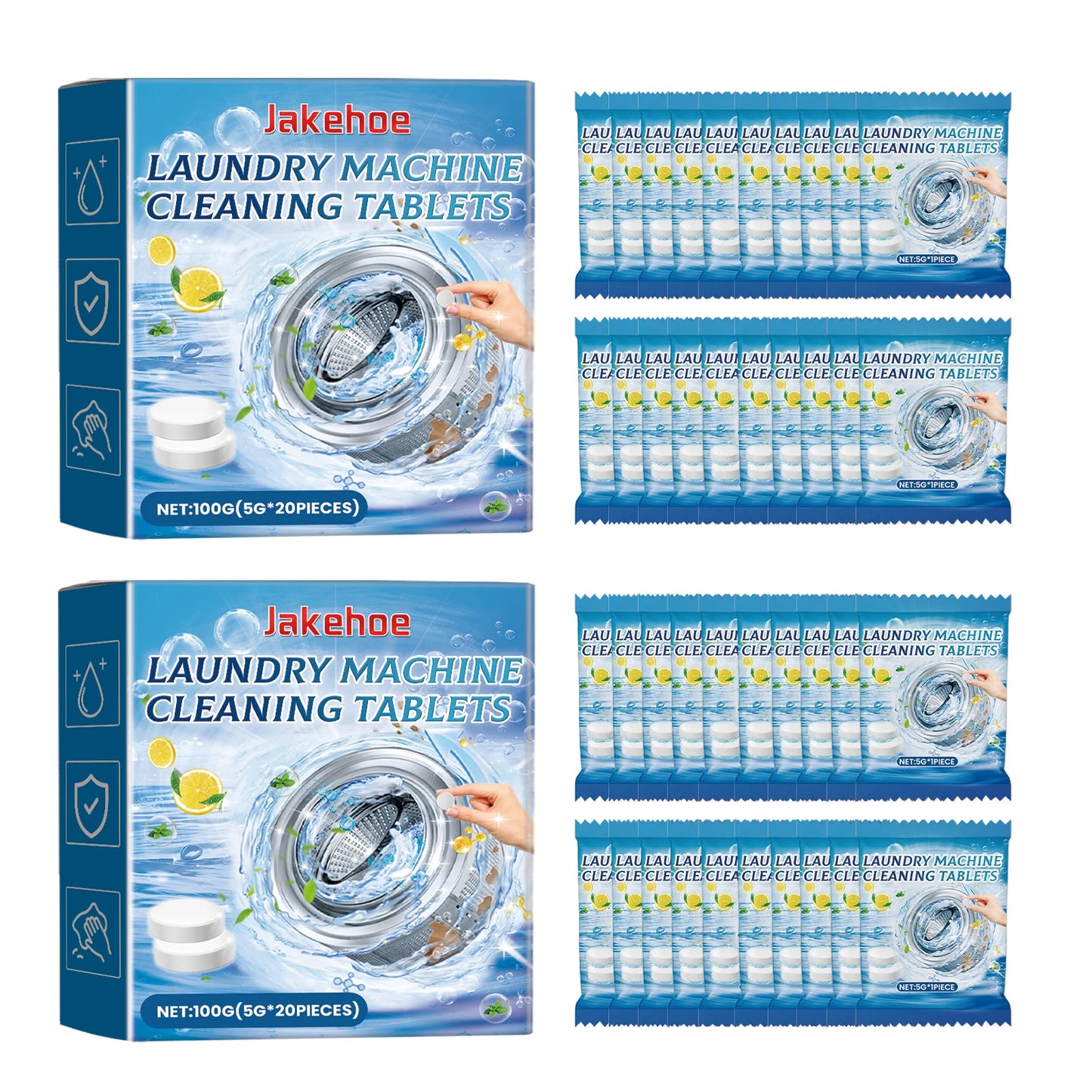 Washing Machine Cleaning Tablets Drum Laundry Sink Remove Dirt Eliminate Odors Reduce Bacterial Growth Washing Machine Cleaner Peaceful Pleasures Health and Wellness 2 x 20pcs Boxed