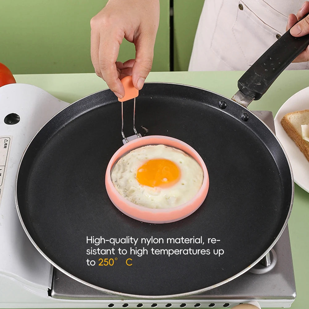 New Silicone Nylon Egg Ring Round Omelette Burger Patty Mold Translucent Frying Baking Practical Tool Sense of Ritual Egg Ring Peaceful Pleasures Health and Wellness