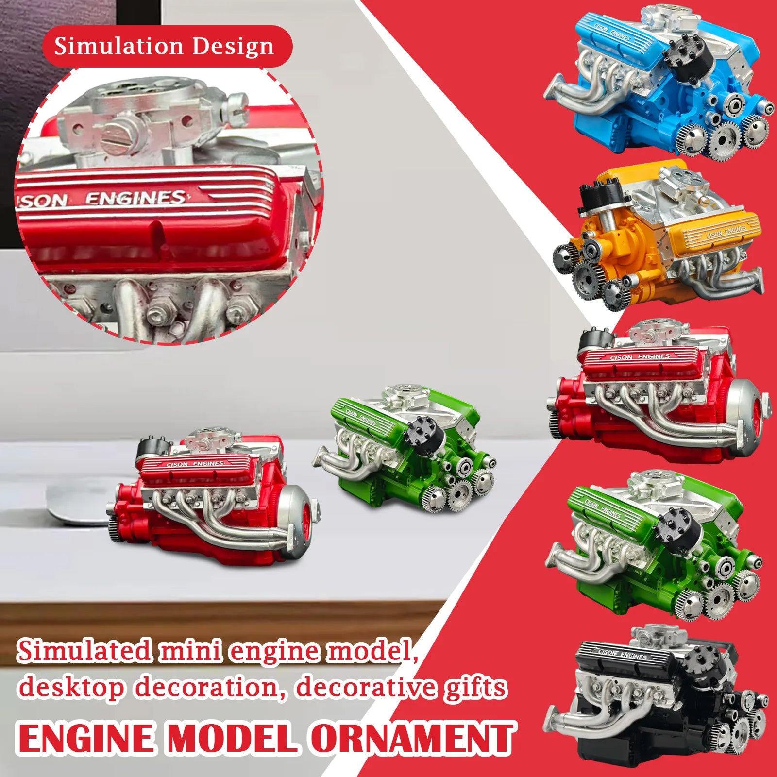 89% Gasoline Ohv V8 Small-Block Engine Model Kits Cison V8 Engine Kit Build Your Own Stem V8 Model Engine for Adults Peaceful Pleasures Health and Wellness