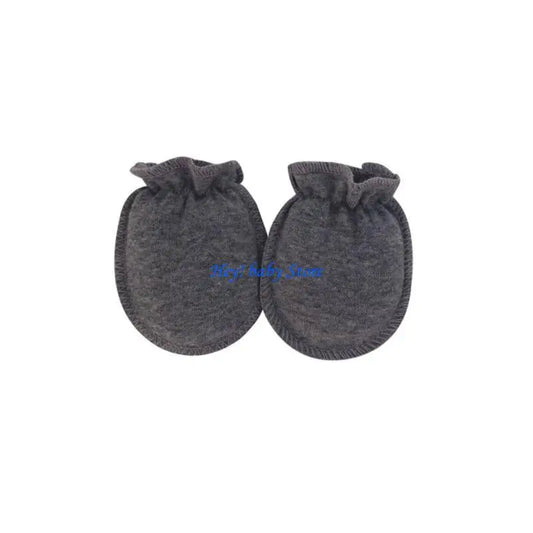 Soft Cotton Baby Anti-Scratch Mittens | Newborn 0–12 Months Baby Scratch Mittens Peaceful Pleasures Health and Wellness black gray CN