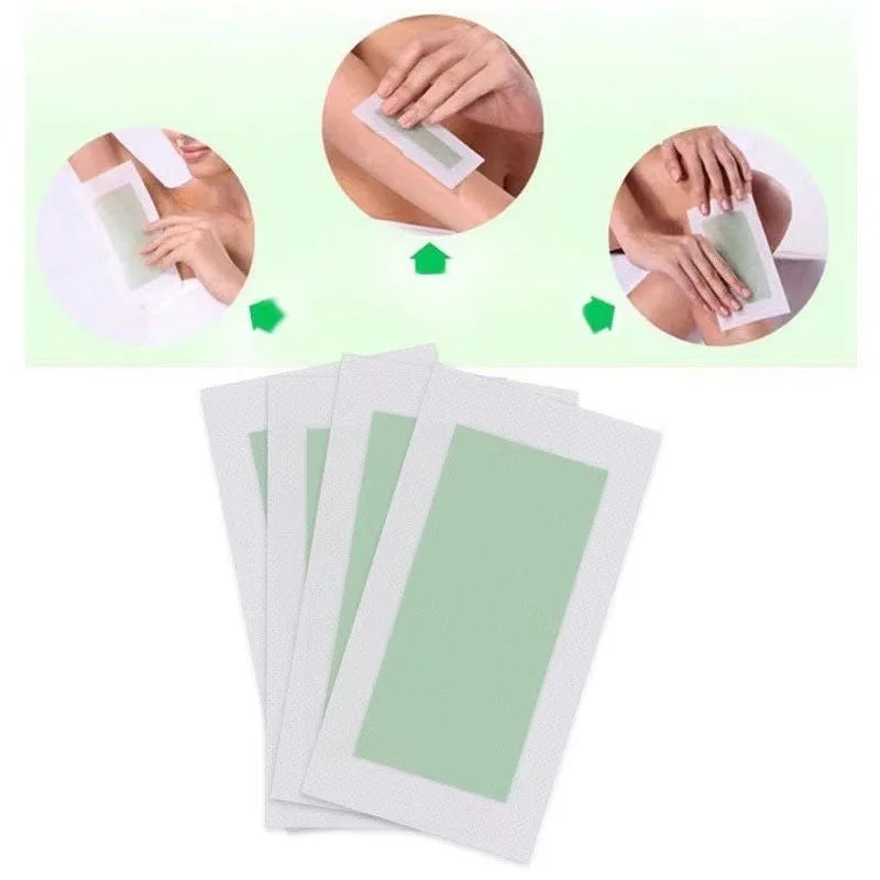10 PCS /20 Sides Aloe Wax Strips Papers Body Hair Removal Depilatory Calf Underarm Arm Hair Removal Wax Peaceful Pleasures Health and Wellness
