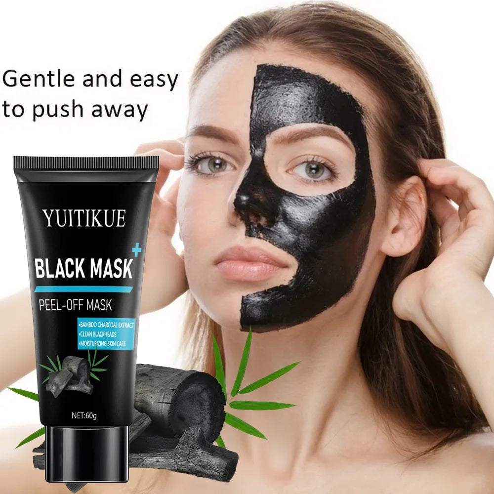 Black Peel Off Mask – Bamboo Charcoal Blackhead Remover 60g Peel Off Face Mask Peaceful Pleasures Health and Wellness