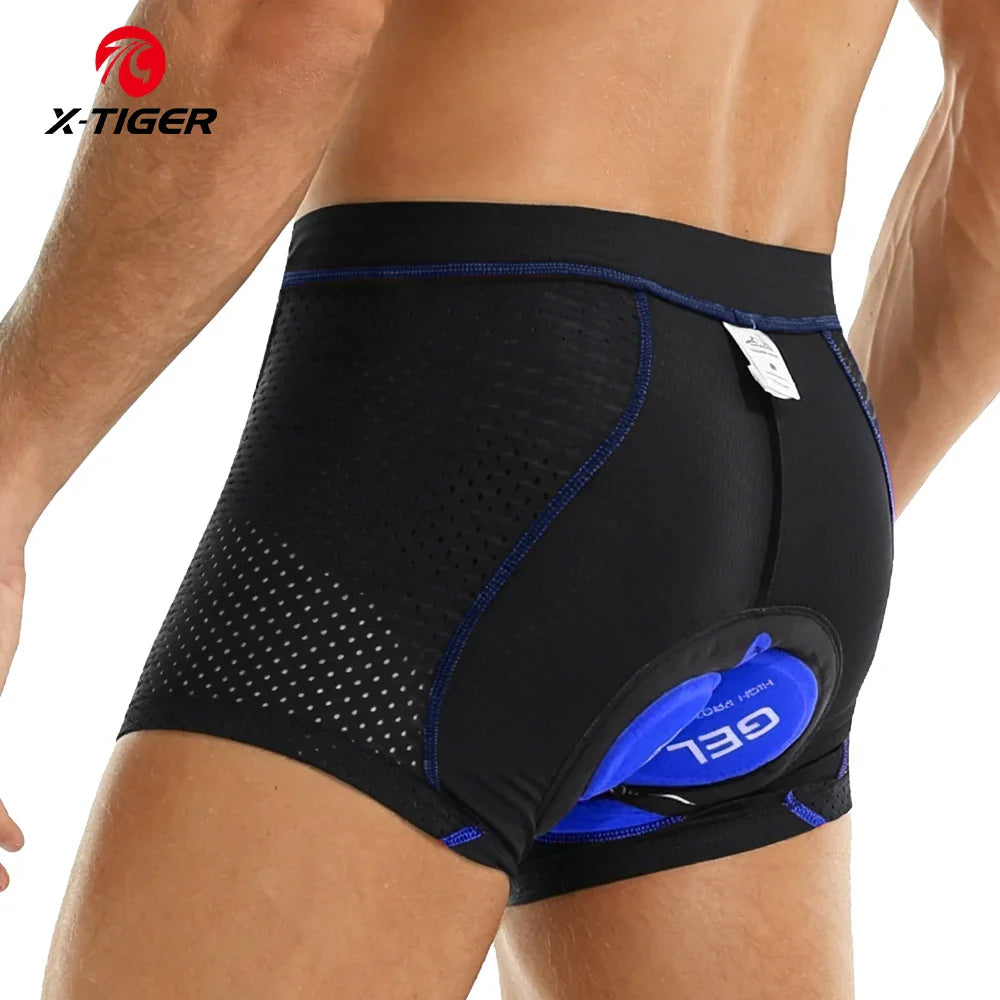 X-TIGER Men's 5D Gel Pad Cycling Shorts – Breathable MTB Bike