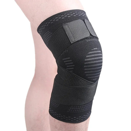 1PC Compression Knee Braces with Bandage Sports Running Basketball Fitness Volleyball Knee Sleeves Comfort Elasticity Knee Pad Peaceful Pleasures Health and Wellness
