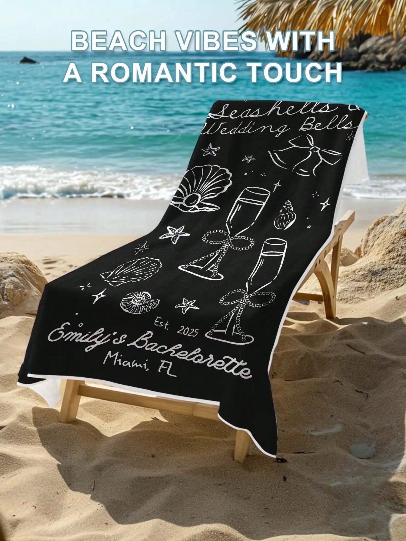 Personalized Name Beach Towel | Custom Pool & Travel Gift Personalized Beach Towel Peaceful Pleasures Health and Wellness