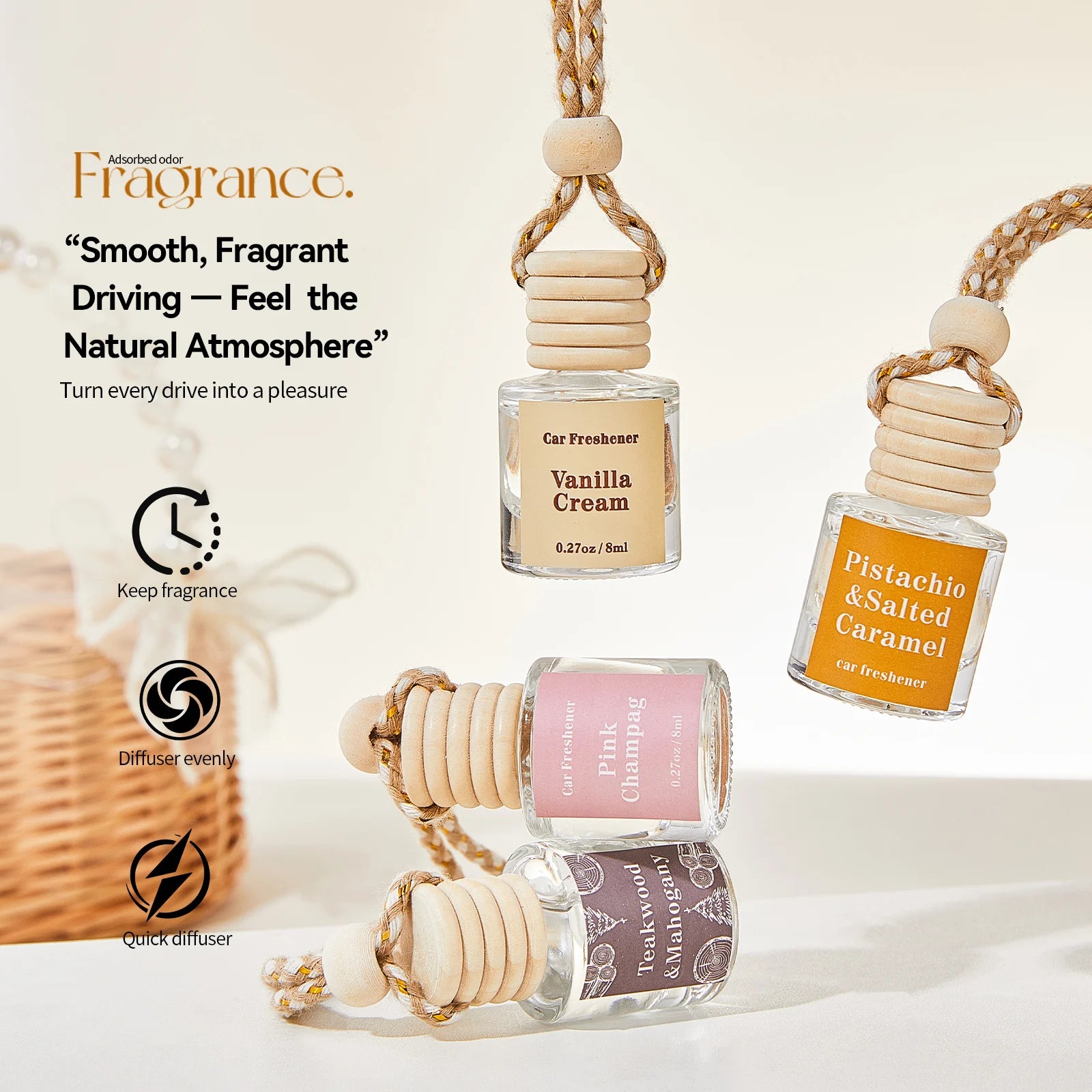 Long Lasting Car Air Freshener Diffuser - 8Ml*2Pcs Peaceful Pleasures Health and Wellness