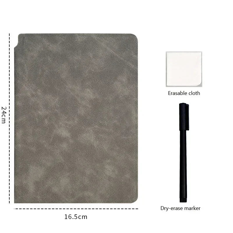 A5 Reusable Whiteboard Notebook Eraser Wipeable Board Portable Weekly