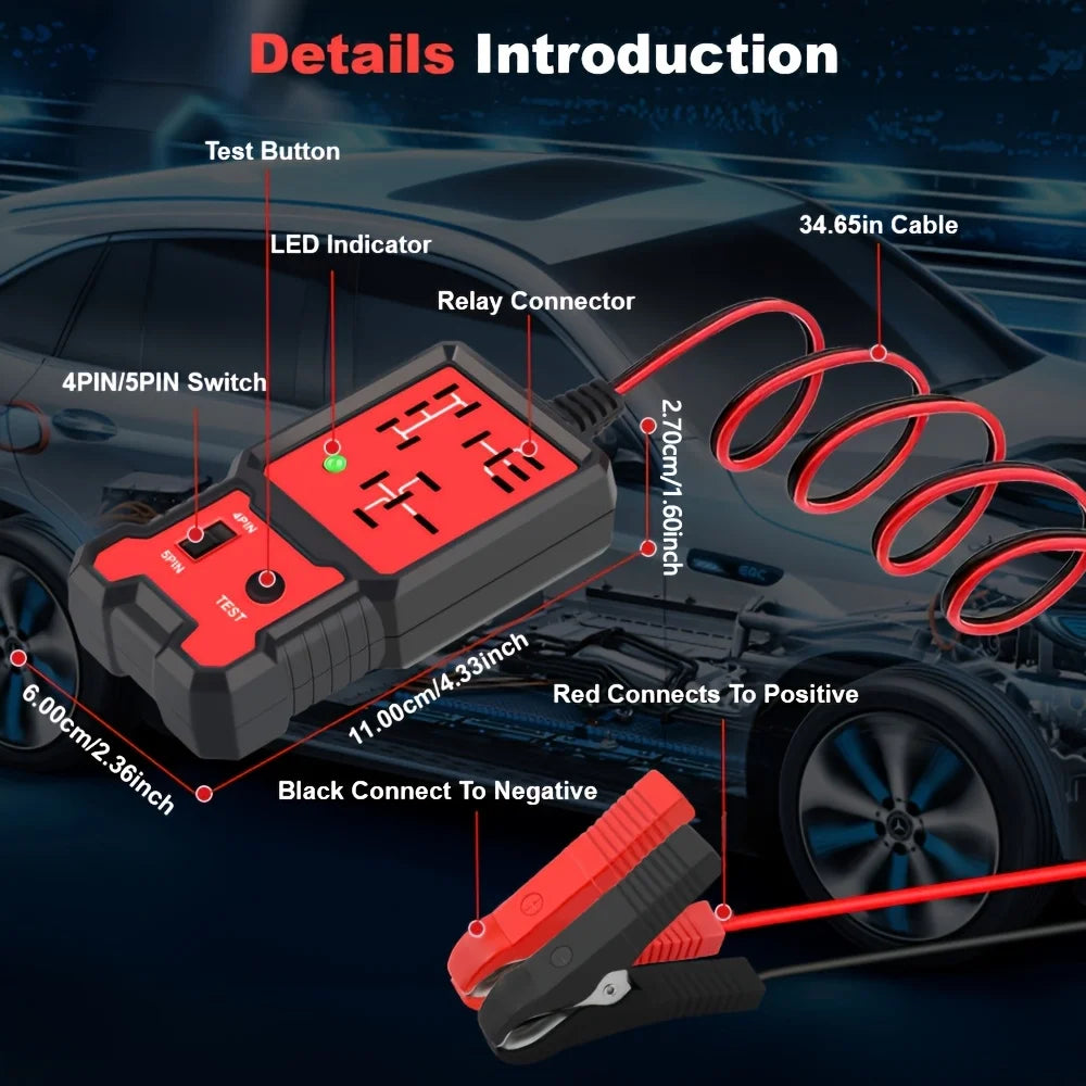 Led Indicator Light Car Battery Tester, Automotive Electronic Relay Tester, Universal Type, 12V, Without Battery Peaceful Pleasures Health and Wellness