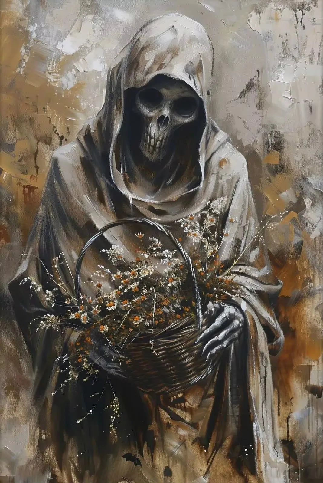Horror Skeleton Gothic Canvas Poster | Halloween Fantasy Wall Art Gothic Canvas Poster Peaceful Pleasures Health and Wellness ZLH5337 20x30cm No Frame
