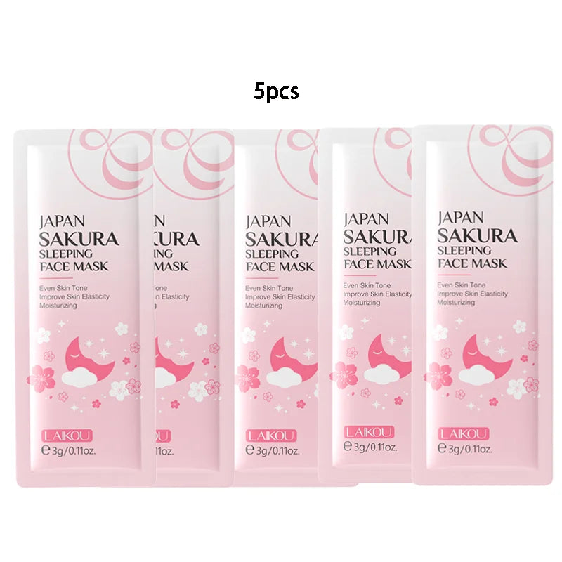 LAIKOU Sakura Sleeping Face Mask – Hydrating 5pcs Set