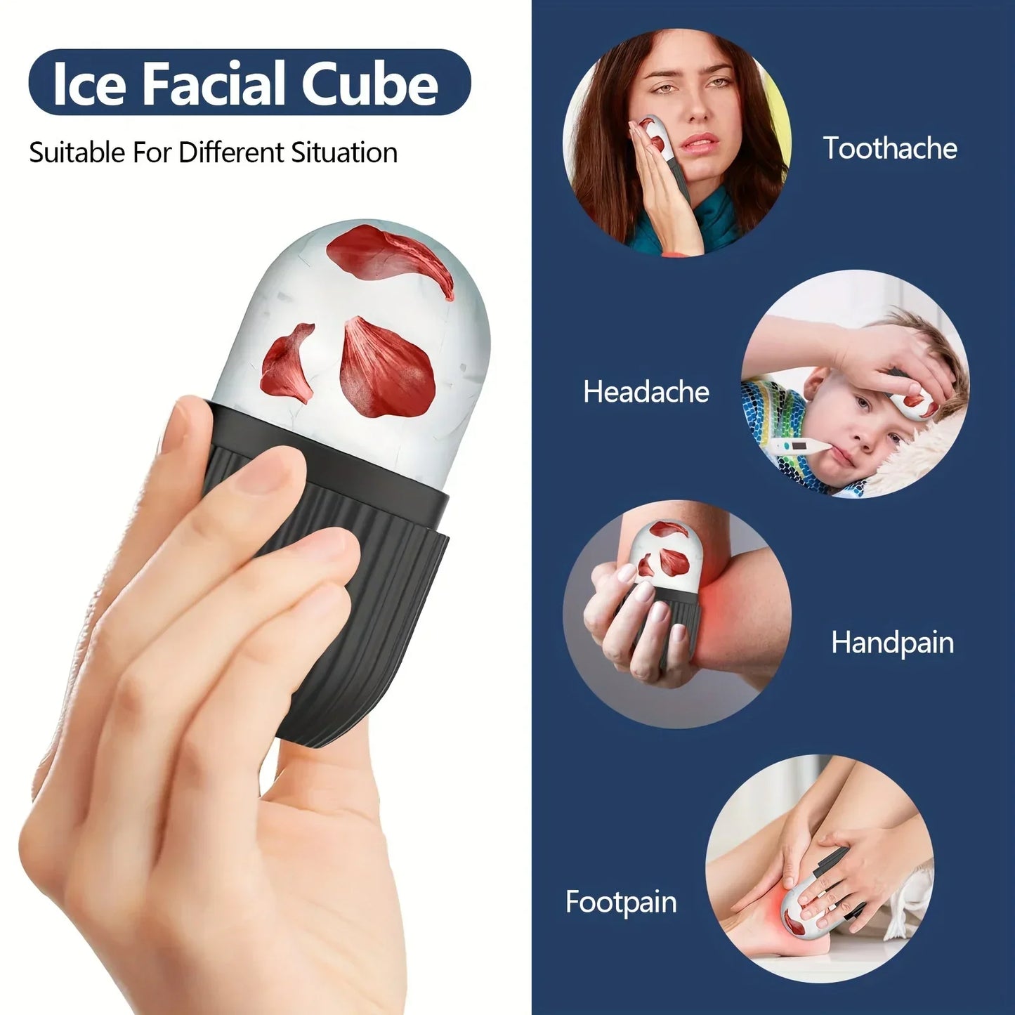Silicone Ice Roller Massager for Face & Eyes | Cooling Skin Care