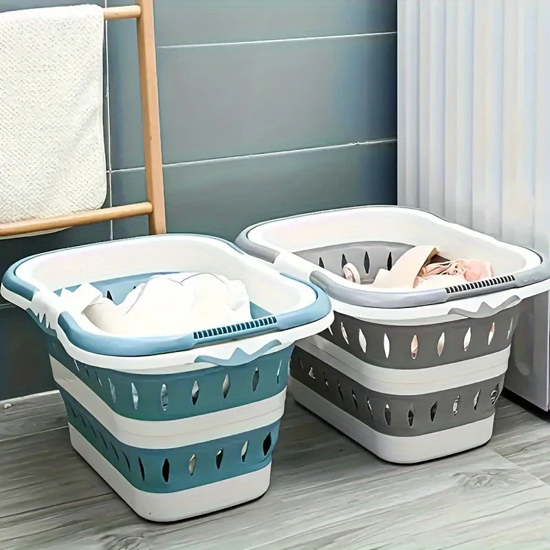 Collapsible Laundry Basket with Handles – Foldable Pop-Up Hamper