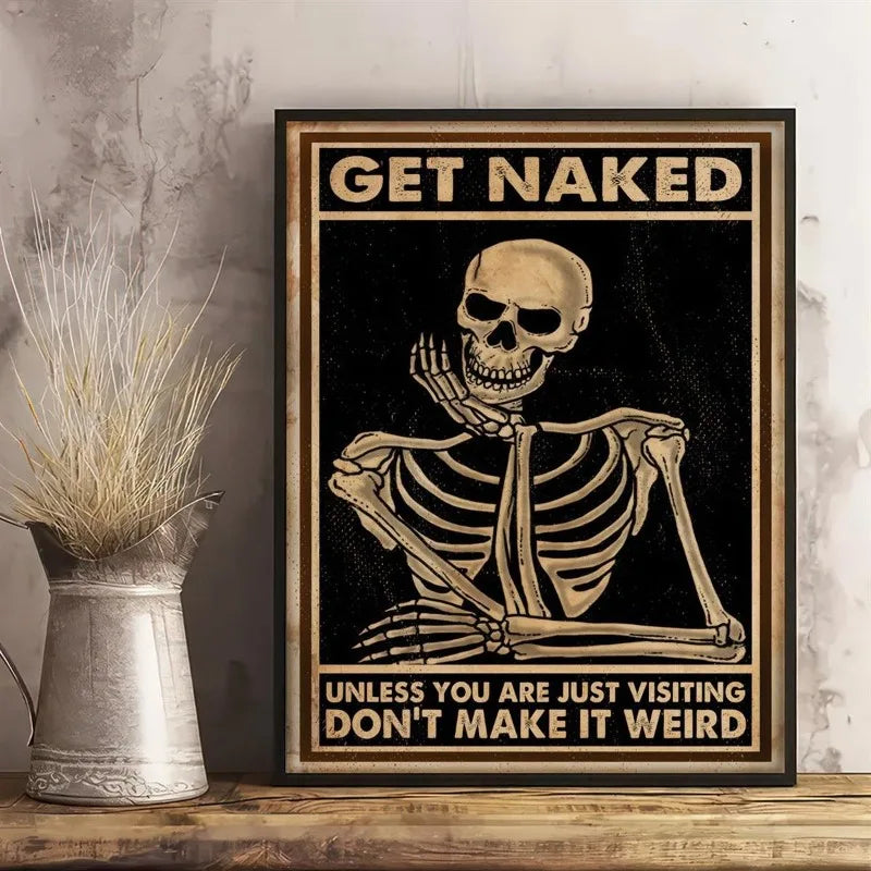 Funny Skeleton Halloween Canvas Wall Art Poster – Unframed Canvas Wall Art Peaceful Pleasures Health and Wellness